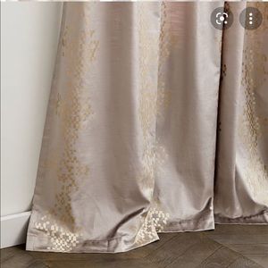 West elm luster velvet trellis curtains in gold/platinum 48” x 96” (2 panels)